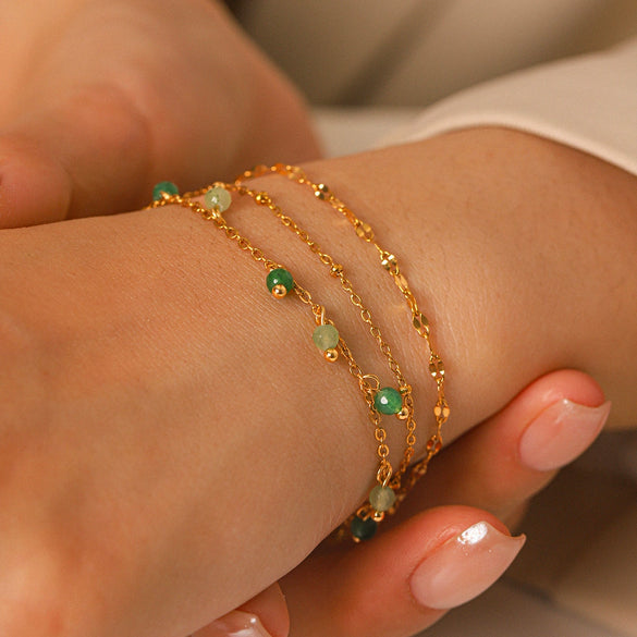 Wholesale Women's Geometric Gold Plated Stainless Steel Bracelets Stackable Jewelry