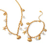 Wholesale Women's Geometric Gold Plated Stainless Steel Jewelry Bracelet And Necklace