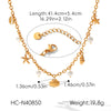 Wholesale Women's Geometric Gold Plated Stainless Steel Jewelry Bracelet And Necklace