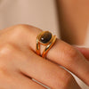 Wholesale Women's Geometric Gold Plated Stainless Steel Ring