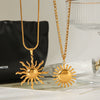 Wholesale Women's Geometric Gold Plated Stainless Steel Sunflower Necklace Minimalist Ins Style Jewelry