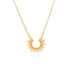 Wholesale Women's Geometric Gold Plated Stainless Steel Sunflower Pendant Necklace