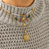 Wholesale Women's Geometric Gold Plated Stainless Steel Sunflower Pendant Necklace