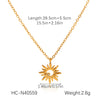 Wholesale Women's Geometric Gold Plated Stainless Steel Sunflower Pendant Necklace