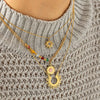 Wholesale Women's Geometric Gold Plated Stainless Steel Sunflower Pendant Necklace