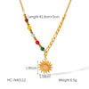 Wholesale Women's Geometric Gold Plated Stainless Steel Sunflower Pendant Necklace
