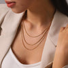 Wholesale Women's Geometric Gold Plated Stainless Steel Threelayer Cross Clavicle Chain Necklace
