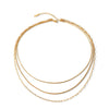 Wholesale Women's Geometric Gold Plated Stainless Steel Threelayer Cross Clavicle Chain Necklace