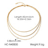 Wholesale Women's Geometric Gold Plated Stainless Steel Threelayer Cross Clavicle Chain Necklace