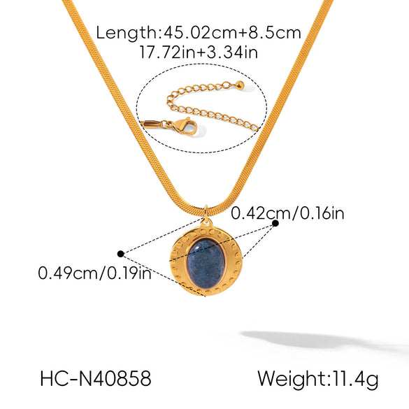 Wholesale Women's Geometric Gold Plated Titanium Steel And Stainless Steel Snake Bone Chain Pendant Necklace