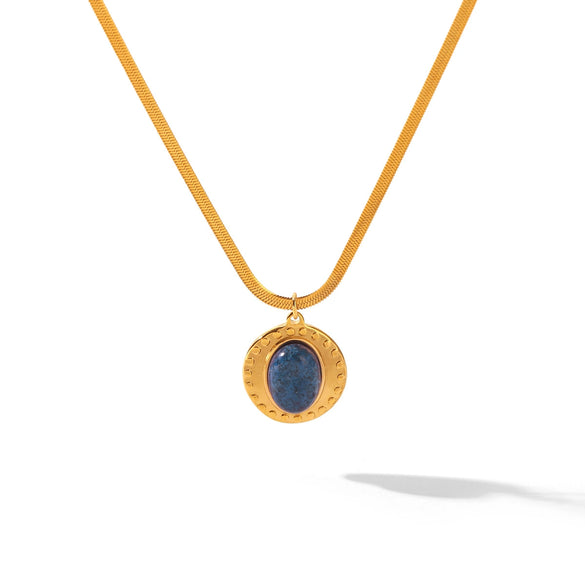 Wholesale Women's Geometric Gold Plated Titanium Steel And Stainless Steel Snake Bone Chain Pendant Necklace