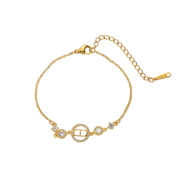 Wholesale Women's Geometric Gold Plated Titanium Steel Bracelet Light Luxury Style