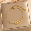 Wholesale Women's Geometric Gold Plated Titanium Steel Bracelet Light Luxury Style