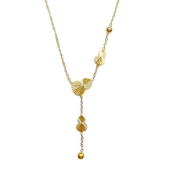 Wholesale Women's Geometric Goldpatterned Butterfly Tassel Clavicle Chain Titanium Steel Necklace With Real Gold Plating