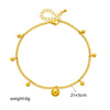 Wholesale Women's Geometric Goldplated Titanium Steel Ball Anklet Accessories