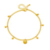 Wholesale Women's Geometric Goldplated Titanium Steel Ball Anklet Accessories