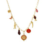 Wholesale Women's Geometric Goldplated Titanium Steel Ferris Wheel Ochain Round Zircon Necklace With Small Fish Eyes And Multiaccessories