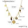 Wholesale Women's Geometric Goldplated Titanium Steel Ferris Wheel Ochain Round Zircon Necklace With Small Fish Eyes And Multiaccessories