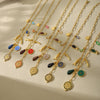 Wholesale Women's Geometric Goldplated Titanium Steel Ferris Wheel Ochain Round Zircon Necklace With Small Fish Eyes And Multiaccessories