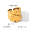 Wholesale Women's Geometric Hammered Electroplated Stainless Steel Open Ring