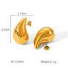 Wholesale Women's Geometric Hammered Stainless Steel Electroplated Water Drop Earrings