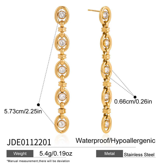 Wholesale Women's Geometric Handmade Vacuum Real Gold Plated Stainless Steel Earrings