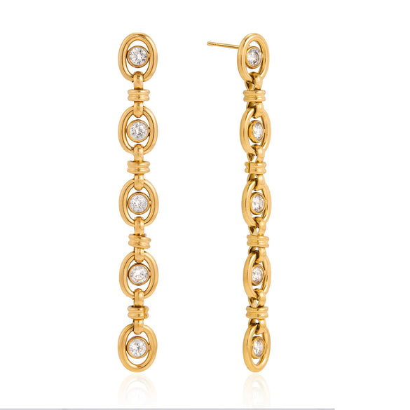 Wholesale Women's Geometric Handmade Vacuum Real Gold Plated Stainless Steel Earrings