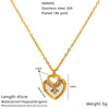 Wholesale Women's Geometric Heart And Flower Pattern Electroplated Titanium Steel Cross Chain Necklace