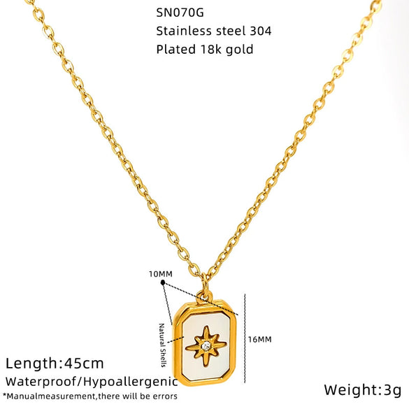 Wholesale Women's Geometric Heart And Flower Pattern Electroplated Titanium Steel Cross Chain Necklace
