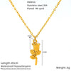 Wholesale Women's Geometric Heart And Flower Pattern Electroplated Titanium Steel Cross Chain Necklace