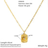 Wholesale Women's Geometric Heart And Flower Pattern Electroplated Titanium Steel Cross Chain Necklace