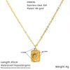Wholesale Women's Geometric Heart And Flower Pattern Electroplated Titanium Steel Cross Chain Necklace