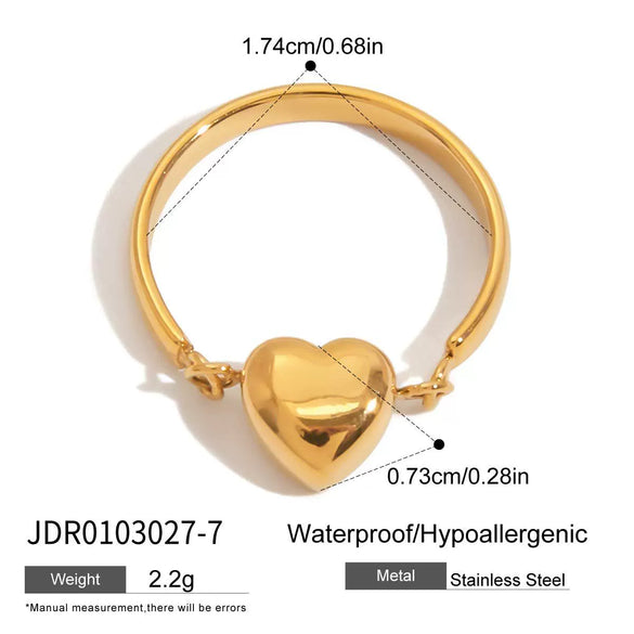 Wholesale Women's Geometric Heart Electroplated Stainless Steel Earrings