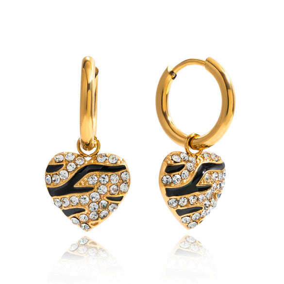 Wholesale Women's Geometric Heart Electroplated Stainless Steel Earrings