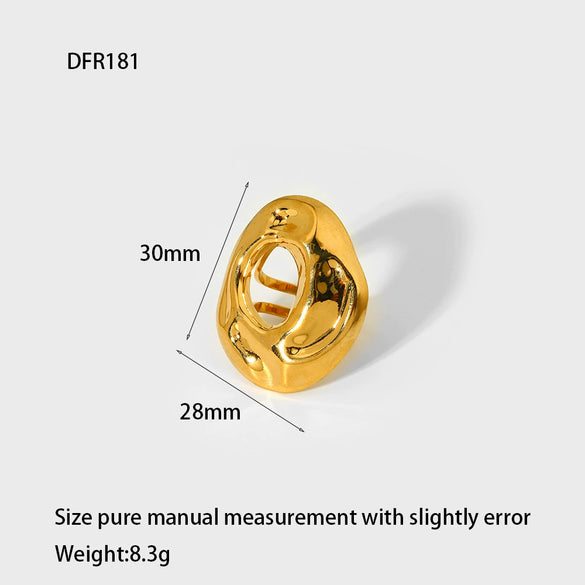 Wholesale Women's Geometric Heart Flower Rhombus Animal Zodiac Stainless Steel 18K Gold Plated Ring Jewelry