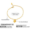 Wholesale Women's Geometric Heart Pendant Stainless Steel Bracelet 18K Gold Plated Minimalist Fashion Jewelry