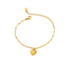 Wholesale Women's Geometric Heart Pendant Stainless Steel Bracelet 18K Gold Plated Minimalist Fashion Jewelry