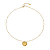 Wholesale Women's Geometric Heart Pendant Stainless Steel Goldplated Necklace