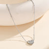 Wholesale Women's Geometric Heart Real Gold Electroplated Calendering Chain Necklace
