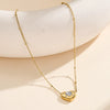 Wholesale Women's Geometric Heart Real Gold Electroplated Calendering Chain Necklace