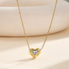 Wholesale Women's Geometric Heart Real Gold Electroplated Calendering Chain Necklace