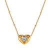 Wholesale Women's Geometric Heart Real Gold Electroplated Calendering Chain Necklace