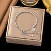 Wholesale Women's Geometric Heart Shape Electroplated Titanium Steel Bracelet Highend Accessory