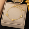 Wholesale Women's Geometric Heart Shape Electroplated Titanium Steel Bracelet Highend Accessory