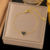 Wholesale Women's Geometric Heart Shape Electroplated Titanium Steel Bracelet Highend Accessory