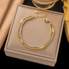 Wholesale Women's Geometric Heart Shape Electroplated Titanium Steel Bracelet Highend Accessory