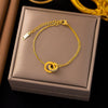 Wholesale Women's Geometric Heart Shape Electroplated Titanium Steel Bracelet Highend Accessory