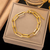 Wholesale Women's Geometric Heart Shape Electroplated Titanium Steel Bracelet Highend Accessory