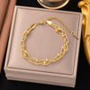 Wholesale Women's Geometric Heart Shape Electroplated Titanium Steel Bracelet Highend Accessory
