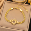 Wholesale Women's Geometric Heart Shape Electroplated Titanium Steel Bracelet Highend Accessory